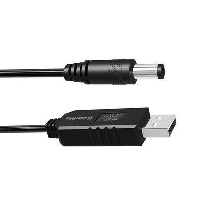 Кабель ColorWay для роутера 9V (USB -DC 5.5х2.5mm) 1 м, Black (CW-CBUD066-BK) [607383]