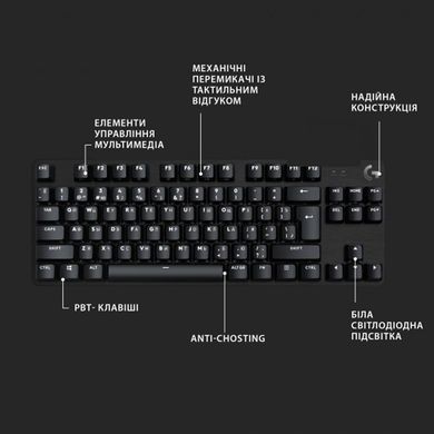 Клавiатура Logitech G413 TKL SE Corded Mechanical Gaming Keyboard Black (920-010446) [605929]