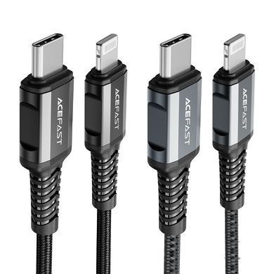 Кабель ACEFAST C1-01 Type-C to iP 3A, 1.2m, nylon, aluminum connectors, Black (AFC1-01B) [802604]