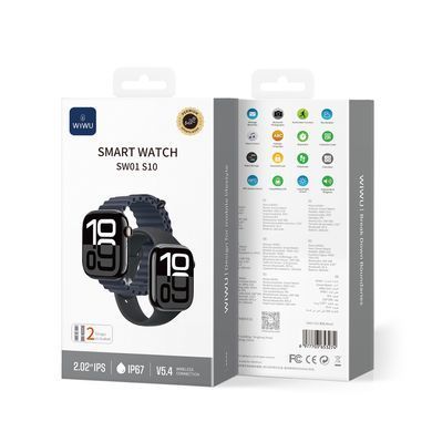 Смарт-годинник WIWU Smart Watch SW01 Black (6977703653274) [806478]