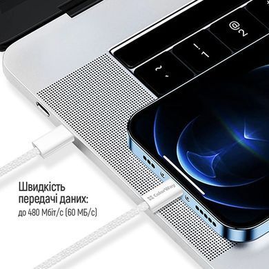 Кабель ColorWay USB Type-C - USB Type-C (M/M), 3.0 А, 2 м, Gray (CW-CBPDCC068-GR) [607384]