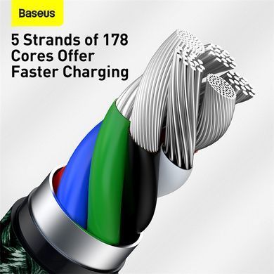 Кабель Baseus Cafule Series Metal Data Cable Type-C to iP PD 20W 1m Green (CATLJK-A06) [802583]