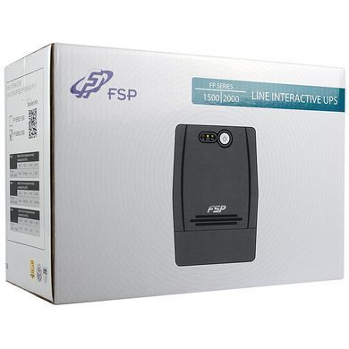 ДБЖ FSP FP1500, 1500ВА/900Вт, Lin-Int, USB/RJ45, SCHUKO*4, AVR, Black (PPF9000501) [40911]