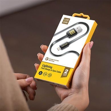 Кабель Luxe Cube Flat USB - Lightning (M/M), 1 м, чорний (2231252964019) [603805]