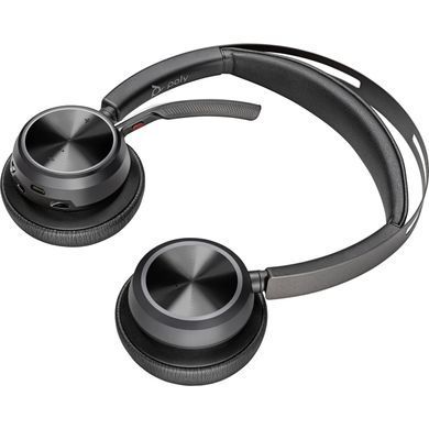 Гарнітура комп'ютерна стерео On-ear Poly Voyager Focus 2, USB-A, Bluetooth, всеспрямований, ANC, Acoustic fence, чорний (76U46AA) [107425]