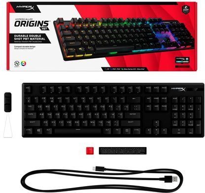 Клавіатура HyperX Alloy Origins Aqua RGB PBT ENG/UKR Black (639N5AA) [605955]