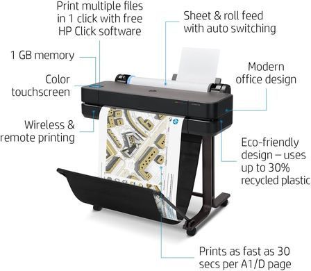 Принтер HP DesignJet T630 24" з Wi-Fi (5HB09D) [106452]