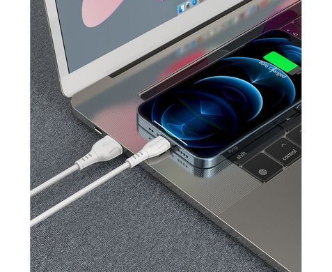 Кабель BOROFONE BX51 USB to iP 2.4A,1m, PVC, PVC connectors, White (6931474743909) [803672]