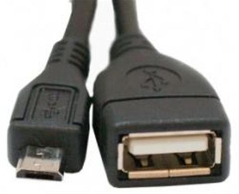 Кабель Atcom USB - micro USB V 2.0 (F/M), 0.8 м, чорний (16028) [603578]