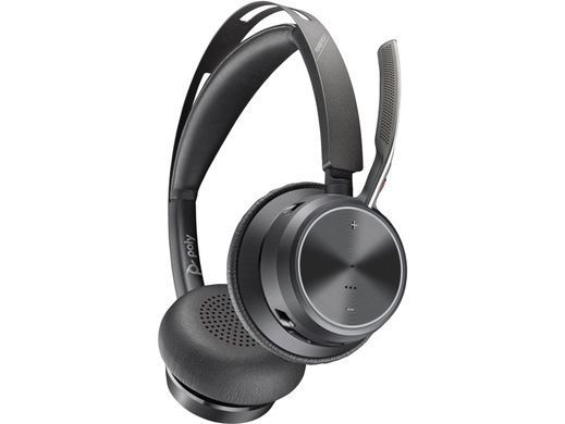 Гарнітура комп'ютерна стерео On-ear Poly Voyager Focus 2, USB-A, Bluetooth, всеспрямований, ANC, Acoustic fence, чорний (76U46AA) [107425]