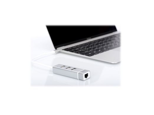 Хаб DIGITUS USB-C > 3xUSB-A/RJ45 (DA-70253) [108789]