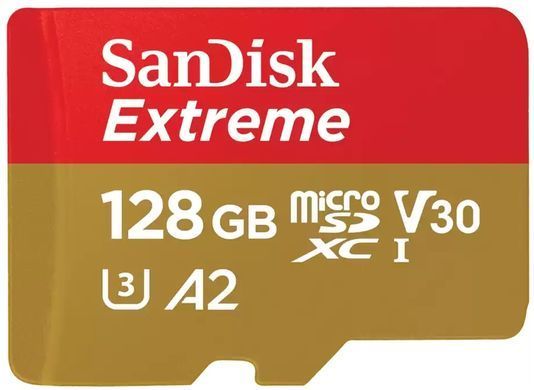 Карта пам'яті SanDisk microSD 128GB C10 UHS-I U3 R190/W90MB/s Extreme V30 (SDSQXAA-128G-GN6MN) [108918]