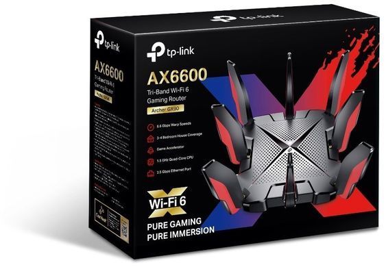 Маршрутизатор TP-LINK ARCHER GX90 AX6600, 3xGE LAN, 1xGE WAN/LAN, 1x2.5G WAN/LAN, 1xUSB3.0, 1xUSB2.0, MESH (ARCHER-GX90) [104538]