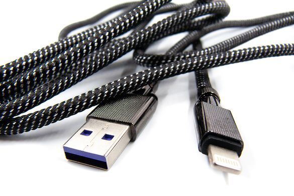 Кабель Dengos USB - Lightning (M/M) 4A 1 м Black (NTK-L-KPR-USB3-BLACK) [603830]