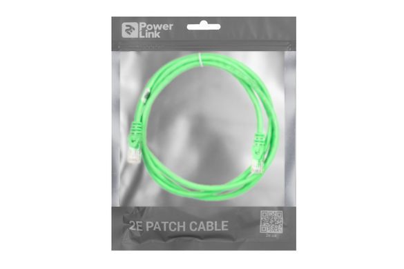 Патч-корд 2E САТ 6, UTP, 1.50м, 26AWG, RJ45, 7/0.16, Cu, PVC, зелений (2E-PC6COP-150GRN) [109841]