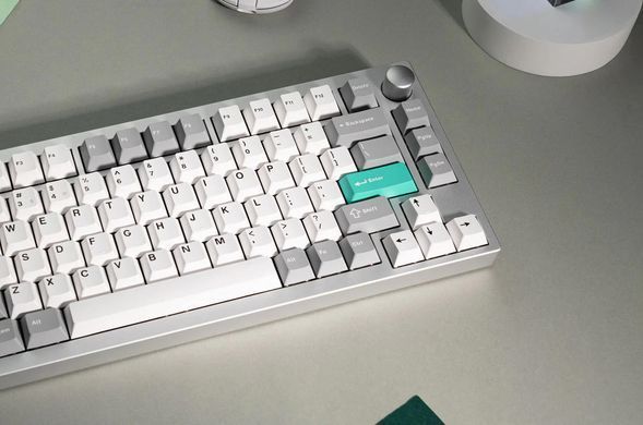 Клавіатура механічна Lemokey P1 Pro 84Key, Keychron Super Brown, WL/BT/USB-A, QMK/VIA, Hot-Swap, EN/UKR, RGB, Knob, Space Silver (P1P-X3-UA) [103707]