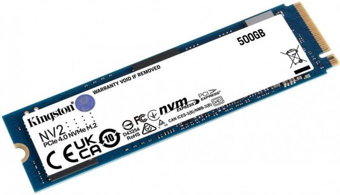 Накопичувач SSD 500GB M.2 NVMe Kingston NV2 M.2 2280 PCIe Gen4.0 x4 (SNV2S/500G) [67903]