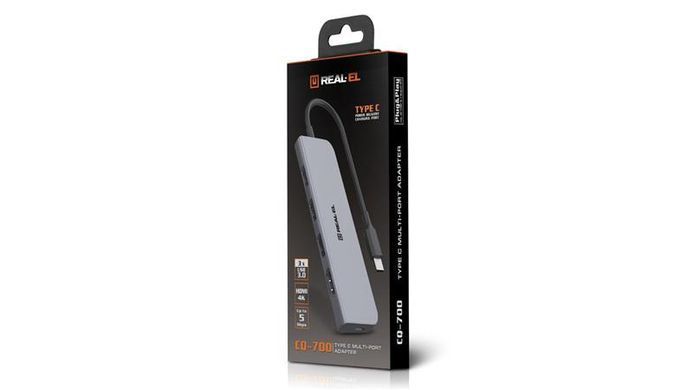 USB-хаб REAL-EL CQ-700 4 ports (EL123110002) [605109]