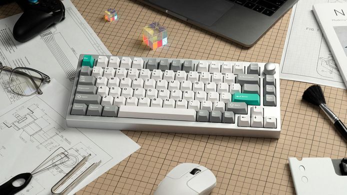 Клавіатура механічна Lemokey P1 Pro 84Key, Keychron Super Brown, WL/BT/USB-A, QMK/VIA, Hot-Swap, EN/UKR, RGB, Knob, Space Silver (P1P-X3-UA) [103707]