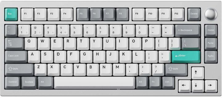 Клавіатура механічна Lemokey P1 Pro 84Key, Keychron Super Brown, WL/BT/USB-A, QMK/VIA, Hot-Swap, EN/UKR, RGB, Knob, Space Silver (P1P-X3-UA) [103707]