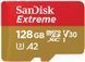 Карта пам'яті SanDisk microSD 128GB C10 UHS-I U3 R190/W90MB/s Extreme V30 (SDSQXAA-128G-GN6MN) [108918], фото 2