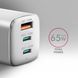 Мережевий зарядний пристрій AXAGON, 3x port (USB + dual USB-C), PD3.0/QC4+/PPS/Apple, 65W, Білий (ACU-DPQ65W) [502987], фото 2