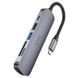 USB-хаб HOCO HB28 Type-C multi-function converter(HDTV+USB3.0+USB2.0+SD+TF+PD) Metal Gray (6931474769336) [805379], фото 2