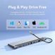 USB-хаб Vention Multi-function USB-C to HDMI/VGA/USB-C Gen 1/USB 3.0x2/USB 2.0/RJ45/SD/TF/TRRS 3.5mm/PD Docking Station 0.25m (THTHC) [802743], фото 5