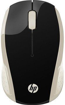 Мишка бездротова HP 200 Silk Gold Wireless Mouse, 3 кн., 1000 dpi, чорно-золотиста (2HU83AA) [401126]