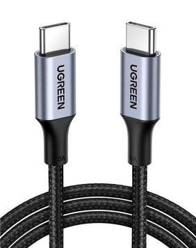 Кабель UGREEN US316 USB-C to USB-C 2.0 Cable 100W Alu Case with Braid 1.5m (Space Gray) (UGR-70428) [803337]