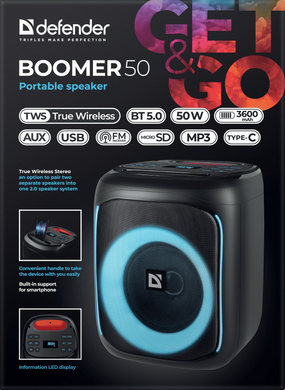 Портативна акустика Defender Boomer 50 (65450) [203968]