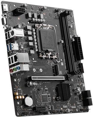Материнська плата MSI PRO H610M-E DDR4 (1700/H610, 2*DDR4, HDMI/VGA, 4xSATAІІІ, M.2, GLan, 7.1ch, mATX) (911-7D48-021) [402691]