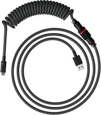 Кабель заряджання/синхронізації HyperX USB-A > USB-C, спіральний, 1.37м, сіро-чорний (6J679AA) [108569]