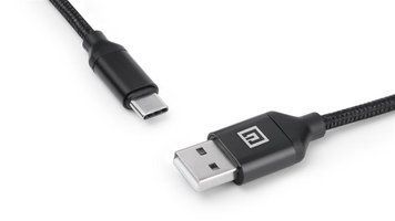 Кабель REAL-EL Premium Fabric USB - USB Type-C (M/M), 2 м, Black (EL123500047) [604047]
