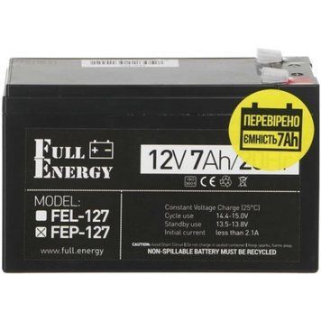 Акумуляторна батарея Full Energy 12V-7.0Ah, AGM (FEP-127) [405706]