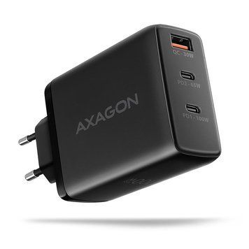 Мережевий зарядний пристрій AXAGON, 3x port (USB + dual USB-C), PD3.0/QC4+/PPS/Apple, 100W, Чорний (ACU-DPQ100) [502988]