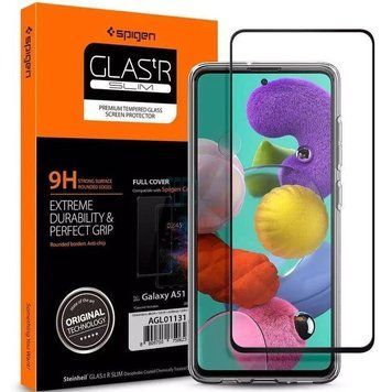 Захисне скло Spigen Glas.tR Slim для Samsung Galaxy A51 SM-A515 Black 2шт (AGL01372) [600803]