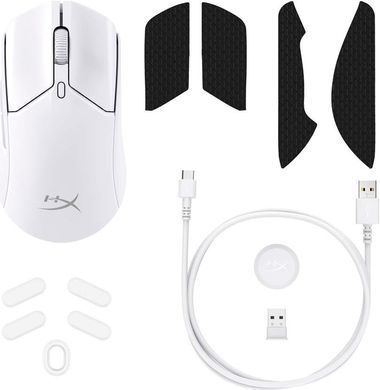 Миша HyperX Pulsefire Haste 2, RGB, USB-A/WL/BT, білий (6N0A9AA) [104048]