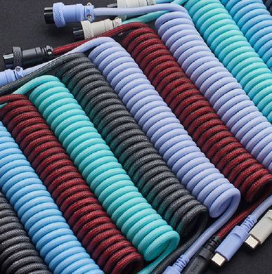 Кабель заряджання/синхронізації HyperX USB-A > USB-C, спіральний, 1.37м, сіро-чорний (6J679AA) [108569]