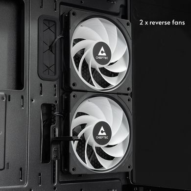 Корпус Chieftec VISTA 3x120mm A-RGB, ATX, без БЖ, Black (GT-01B-OP) [403288]