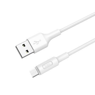 Кабель HOCO X25 USB to Micro 2A, 1m, PVC, PVC connectors, White (6957531080138) [802402]