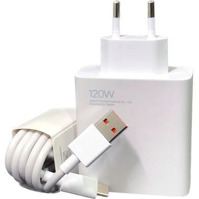 Зарядний пристрій Xiaomi 120W HyperCharge Combo USB-A White + кабель Type-C (BHR9462EU) [620224]