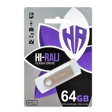 Флеш-накопичувач USB 64GB Hi-Rali Shuttle Series Silver (HI-64GBSHSL) [607138]