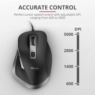 Миша Trust Fyda ComFortable ECO, USB-A, чорно-сірий (24728_TRUST) [104037]