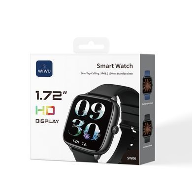 Смарт-годинник WIWU Smart Watch SW06 Black (6977703656701) [806479]