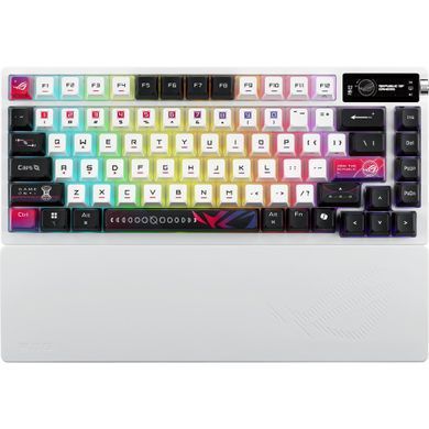 Клавіатура механічна ASUS ROG Azoth X 81key, NX Snow, USB-A/WL/BT, EN, RGB, білий (90MP044F-BKUA30) [110349]