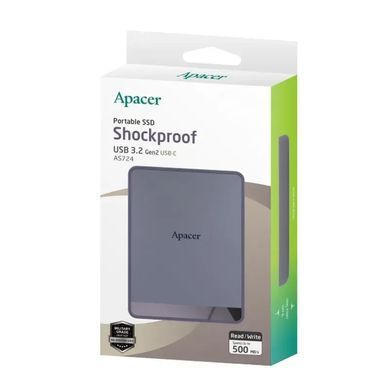 Портативний SSD Apacer AS724 512 GB USB 3.2 Gen.2 Type-C Read/Write 500MB/s Mauve (AP512GAS724M-1) [803194]