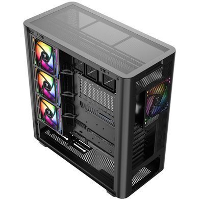 Корпус Modecom VOLCANO AQ400 ARGB MIDI SIDE LCD 6,2&rdquo;, 4x120mm fans BLACK без БЖ ATX (MC-A-AQ400-4FA-B) [405390]