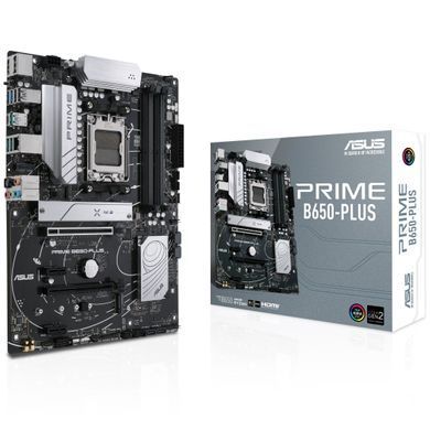 Материнcька плата ASUS PRIME B650-PLUS sAM5 B650 4xDDR5 M.2 HDMI DP ATX (90MB1BS0-M0EAY0) [109087]