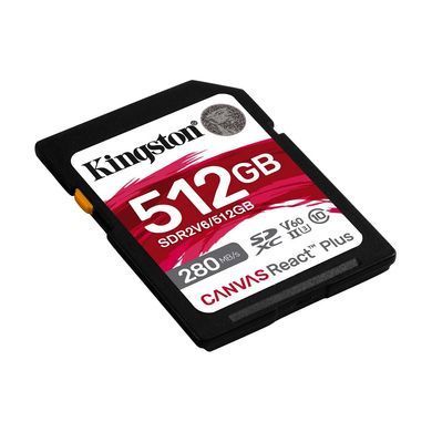 Карта пам'яті SDXC (UHS-II U3) Kingston Canvas React Plus 512Gb class 10 V60 (R280MB/s, W150MB/s) (SDR2V6/512GB) [803230]